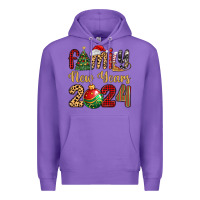 Purple family new years 2024 Premium Hoodie - MaliasSmallBusiness