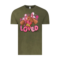 Loved Valentine's Day Afro Girl Sneakers Vintage Tee | Teevron