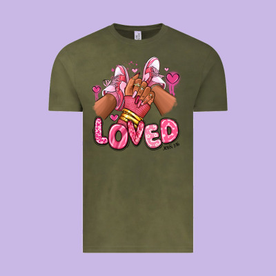 Vintage Tee loved valentine's day afro girl sneakers