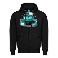 Black western truck front view Zipper Hoodie - FaDigitalArtStudio