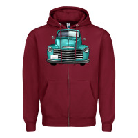 Burgundy western truck front view Zipper Hoodie - FaDigitalArtStudio