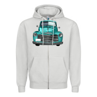 Dove Grey western truck front view Zipper Hoodie - FaDigitalArtStudio