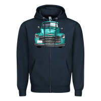 Navy western truck front view Zipper Hoodie - FaDigitalArtStudio