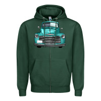 Sports Green western truck front view Zipper Hoodie - FaDigitalArtStudio