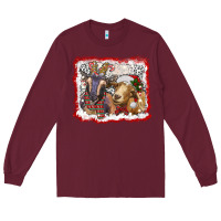 Burgundy christmas goats Long Sleeve Tee - RanaPortraitStore