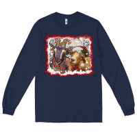 Navy christmas goats Long Sleeve Tee - RanaPortraitStore