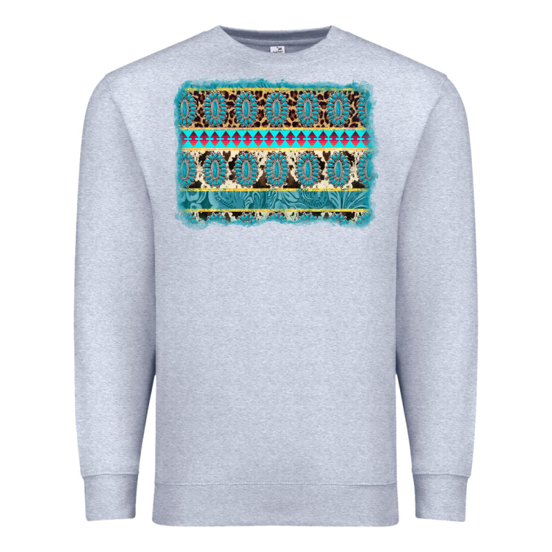Turquoise Gemstone Background Premium Sweatshirt by AdoDesignShop | Teevron