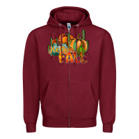 Burgundy hallo fall Zipper Hoodie - RacoonDesign