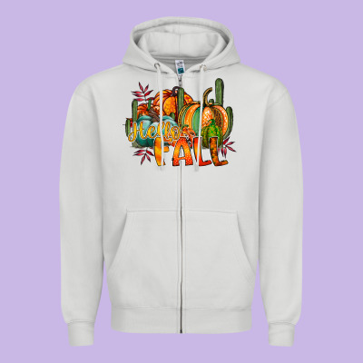 Hallo Fall Zipper Hoodie Designed By Racoondesign