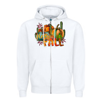 White hallo fall Zipper Hoodie - RacoonDesign