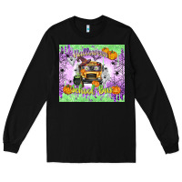 Black Halloween School Bus Long Sleeve Tee - texasbilliewilder