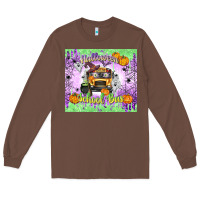 Chestnut Halloween School Bus Long Sleeve Tee - texasbilliewilder