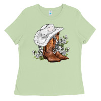 Matcha white  cowgirl  and roses Ladies Tee - AdoDesignShop