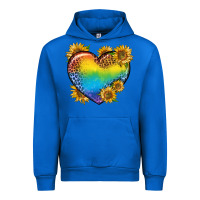Cobalt Pride Heart And Sunflower Urban Hoodie - BundleAndBundleShop