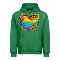 Emerald Pride Heart And Sunflower Urban Hoodie - BundleAndBundleShop