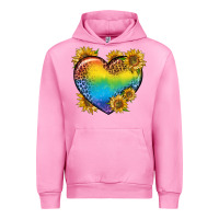 Fuchsia Pink Pride Heart And Sunflower Urban Hoodie - BundleAndBundleShop