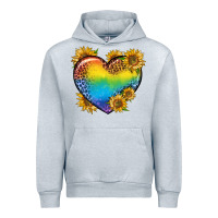 Heather Grey Pride Heart And Sunflower Urban Hoodie - BundleAndBundleShop