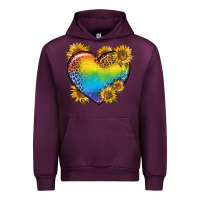 Mauve Wine Pride Heart And Sunflower Urban Hoodie - BundleAndBundleShop