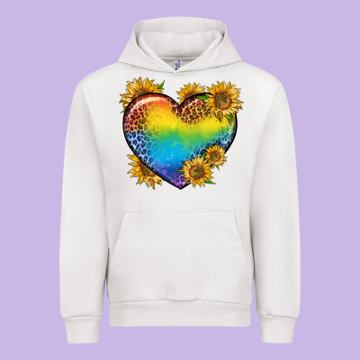 Pride Heart And Sunflower Urban Hoodie Designed By Bundleandbundleshop