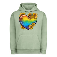 Pigment Oil Green Pride Heart And Sunflower Urban Hoodie - BundleAndBundleShop