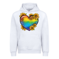 White Pride Heart And Sunflower Urban Hoodie - BundleAndBundleShop