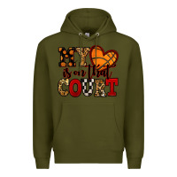 Army Green my heart is on that court basketball red and black Premium Hoodie - NancyCooperArtShop