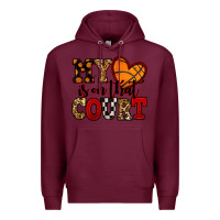 Burgundy my heart is on that court basketball red and black Premium Hoodie - NancyCooperArtShop