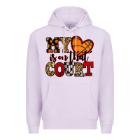 Lilac my heart is on that court basketball red and black Premium Hoodie - NancyCooperArtShop