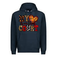 Navy my heart is on that court basketball red and black Premium Hoodie - NancyCooperArtShop