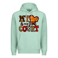 Seafoam my heart is on that court basketball red and black Premium Hoodie - NancyCooperArtShop