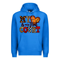 True Royal my heart is on that court basketball red and black Premium Hoodie - NancyCooperArtShop
