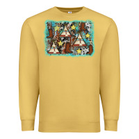 Antique Gold tribe tent western background Premium Sweatshirt - AdoDesignShop