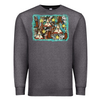 Charcoal Heather tribe tent western background Premium Sweatshirt - AdoDesignShop