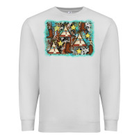 Dove Grey tribe tent western background Premium Sweatshirt - AdoDesignShop