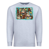 Heather Grey tribe tent western background Premium Sweatshirt - AdoDesignShop