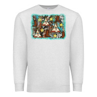 Oatmeal Heather tribe tent western background Premium Sweatshirt - AdoDesignShop