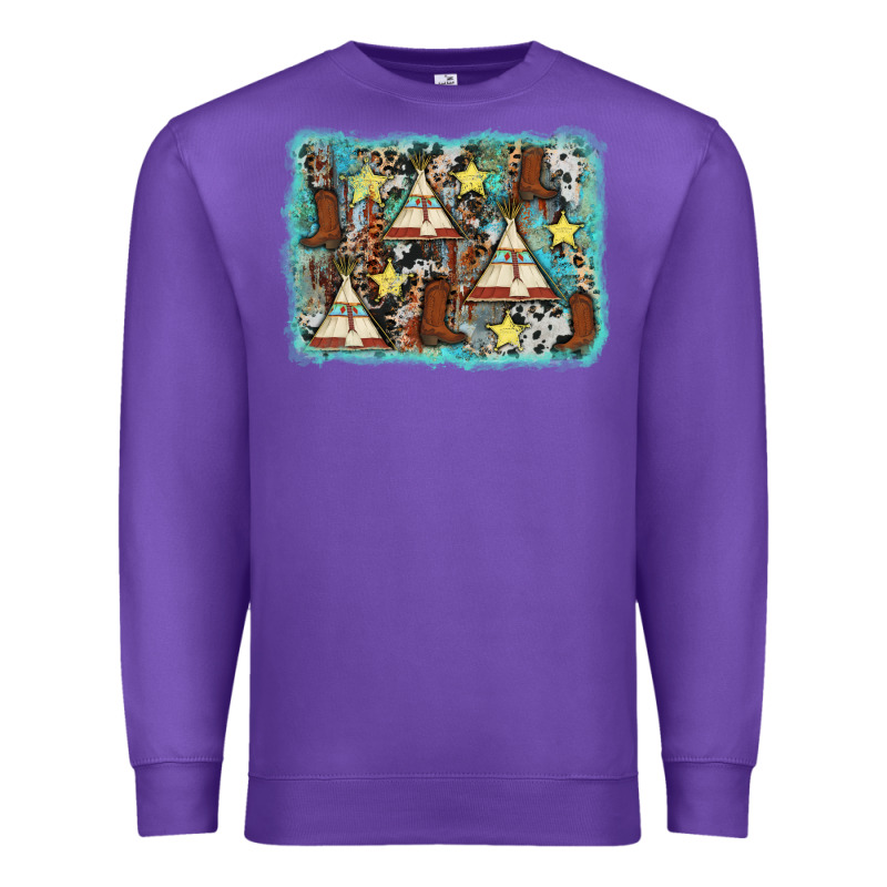 Tribe Tent Western Background Premium Sweatshirt by AdoDesignShop | Teevron
