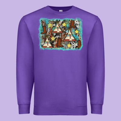 Tribe Tent Western Background Premium Sweatshirt Designed By Adodesignshop