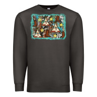 Smoke tribe tent western background Premium Sweatshirt - AdoDesignShop