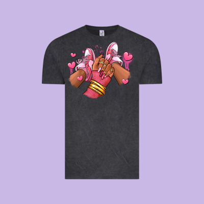 Vintage Tee valentines day afro girl sneakers