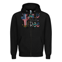 Black wild and free Zipper Hoodie - CowhideDigitalArt