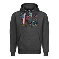 Charcoal Heather wild and free Zipper Hoodie - CowhideDigitalArt