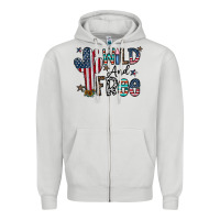 Dove Grey wild and free Zipper Hoodie - CowhideDigitalArt