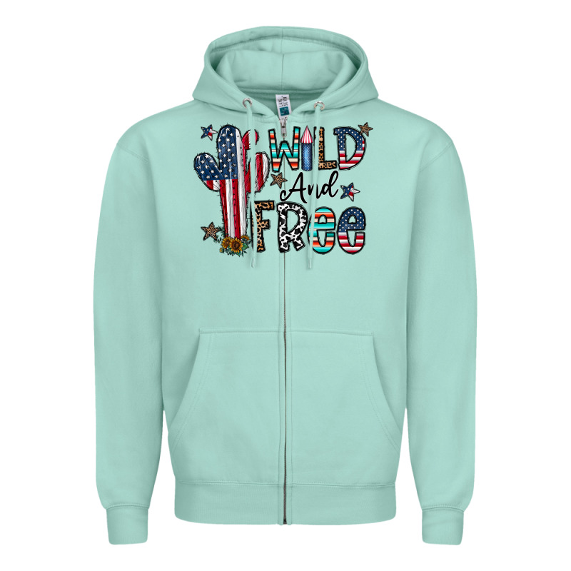 Wild And Free Zipper Hoodie by CowhideDigitalArt | Teevron