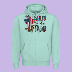 Wild And Free Zipper Hoodie Designed By Cowhidedigitalart