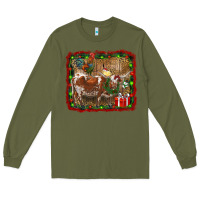 Army Green christmas farm animals Long Sleeve Tee - RanaPortraitStore