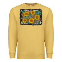 Antique Gold leather sunflower background Premium Sweatshirt - AdoDesignShop