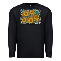 Black leather sunflower background Premium Sweatshirt - AdoDesignShop