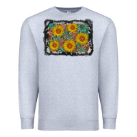 Heather Grey leather sunflower background Premium Sweatshirt - AdoDesignShop