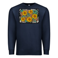 Navy leather sunflower background Premium Sweatshirt - AdoDesignShop